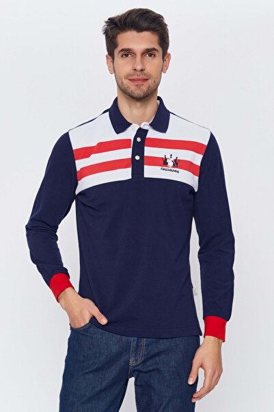 Galvanni Erkek Lacivert Polo Yaka Sweatshirt - Karayano