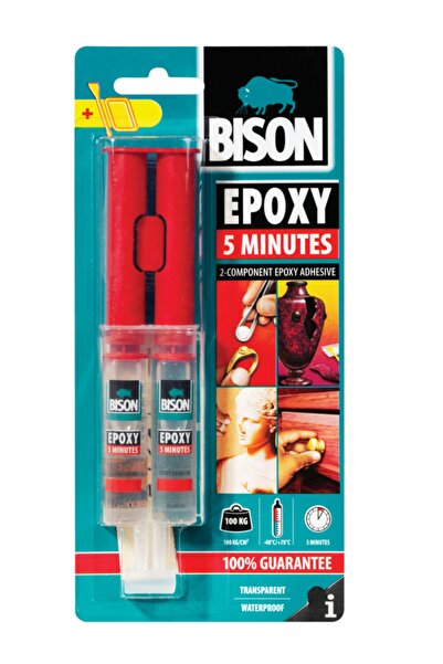 Bison Epoxy 5 Dakika 24 ml (ÇOK GÜÇLÜ ŞEFFAF EPOXY YAPIŞTIRICI)