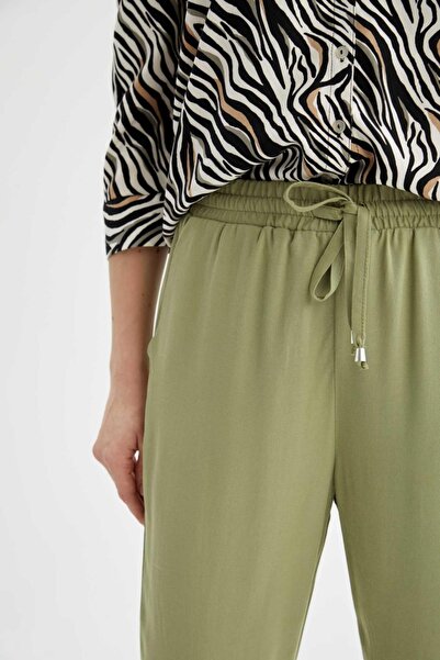 DeFacto Harem Normal Waist Straight Leg Pocket Viscose Trousers