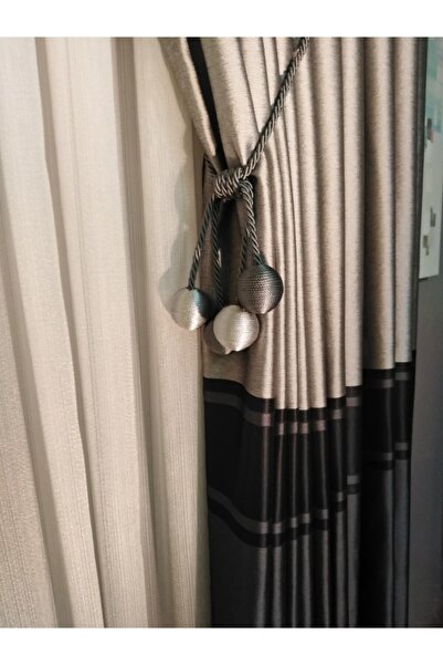 ipeks store Pano Fon Perde Açık Gri-siyah-antrasit(GRİ) Renk Kombinli Özel Dikim