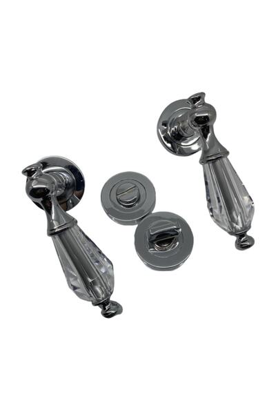 Dreamax Topkapı Kristal Krom Rozetli Wc Kapı Kolu