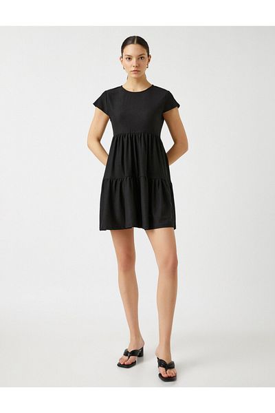 Koton Women's Short Sleeve Ruffle Dress 2yak83987ek