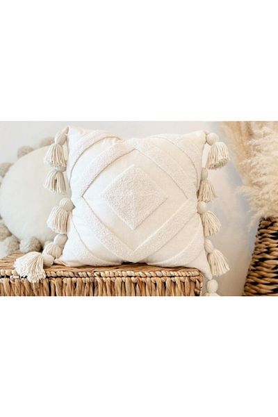 EACHTOME Decorative Throw Pillow Case Punch (Punch) 100% Handmade Interior Pillow