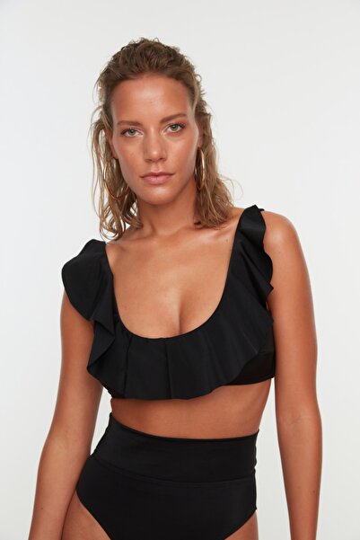 Trendyol Collection Μαύρο μπικίνι Bralette Flounce Top TBESS22BU0100