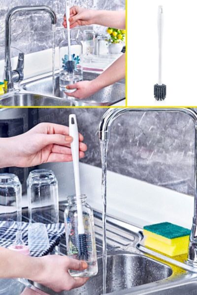 CEPHOME Silicone Tip Baby Bottle Jar Cleaning Brush