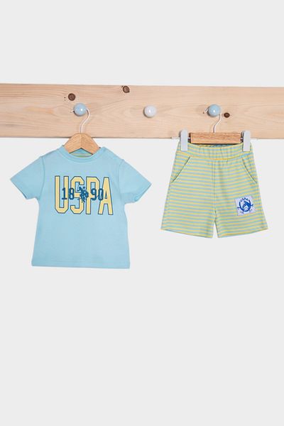 U.S. Polo Assn. Baby Boy Blue 2-Piece Baby Set