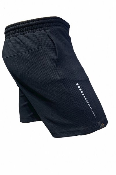 Fs Men's Black Gray Drop Printed Lightweight Casual Sports Fitness Running Shorts with Phone Pocket