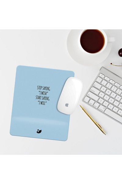 Özer Store Motivation Series Rectangular Mouse Pad with Wrist Support Mouse Pad