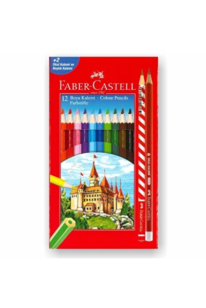 Faber Castell Faber 12 Renk Kuru Boya Kalemi 12+2 Okul Set 000104