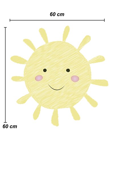Sepet Yıldızı 60x60 cm Sun Printed Children's Room Wall Sticker