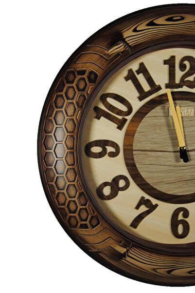 Lilac Home ساعة حائط إيرانية خشبية مزخرفة موديل-5