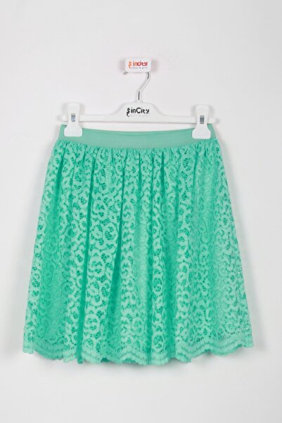 incity Дівчача спідниця з мереживом, м'ятно-зелена