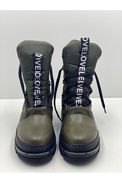 Jabi Kadın Snovy Haki Yeşil Kar Yağmur Bot