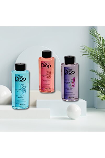 Cleandrop 80° 400ml. Üçlü Set. Okyanus Etkisi,kiraz Çiçeği,orkide Büyüsü