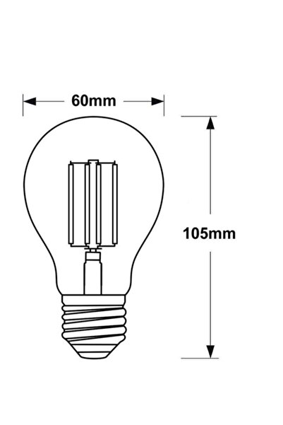 ORBUS Dekoratif Ampul A60 E27 Amber Sarı Işık 5 Adet