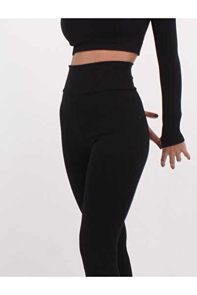 mezozoik Черни чорапогащи с висока талия и прави крачоли