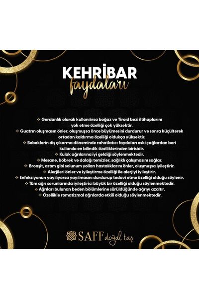 Saff Doğal Taş Certified Baby Amber Bracelet Certified Drop Amber210501