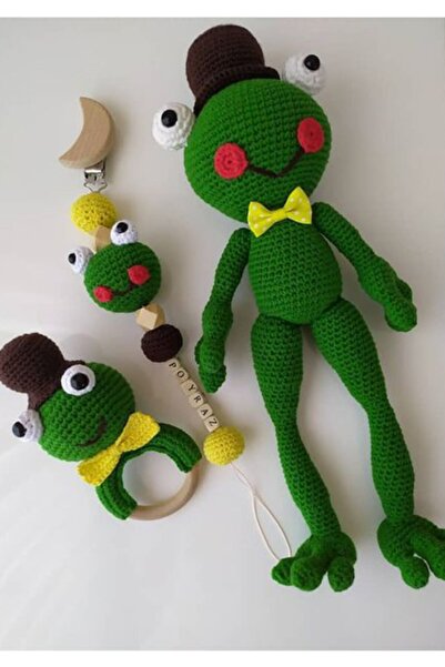 F&S BUJİTERİ Amigurimi Kurbağa Uyku Arkadaşı Emzik Zinciri Cingirak Yenidoğan...