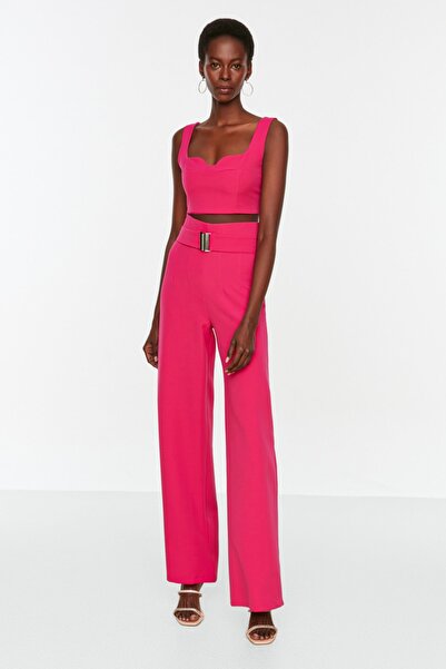 Trendyol Collection Fukszia gallérral részletes blúz TPRSS22BZ0444