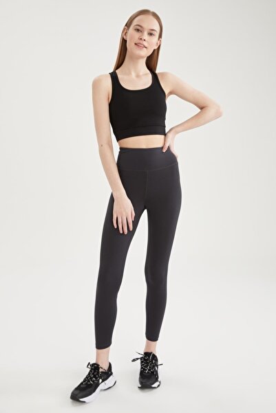 DeFacto Fit Ekstra Slim Fit yüksek Bel Toparlayıcı Crop Spor Tayt