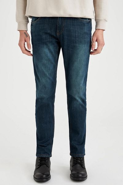 DeFacto Jean παντελόνι Pedro Slim Fit Κανονική μέση με στενό πόδι