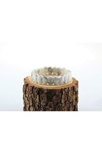 OSMANLI DOĞAL TAŞ Certified Howlite Natural Stone Bracelet B724
