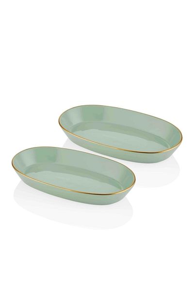 The Mia Basic Oval Serving Cream - 29cm Set of 2