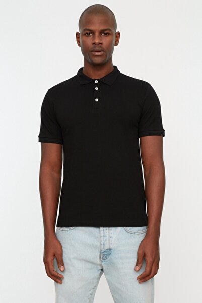 Trendyol Collection Polo T-shirt - Black - Slim fit