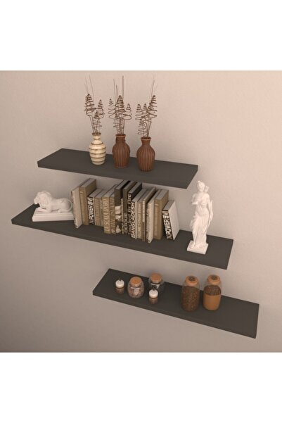 RAFKESTİR 3 Lü Raf Set ( 100-75-65 ) Antrasit ( Mat )