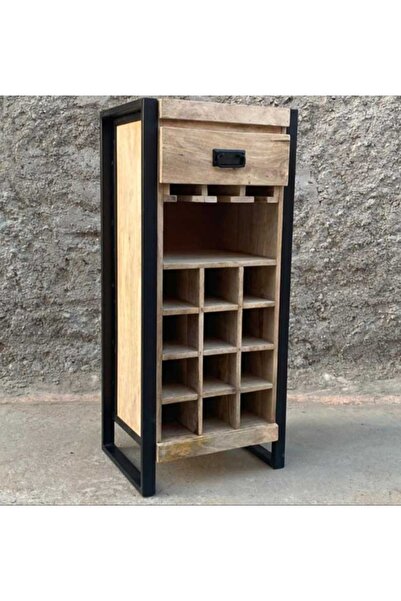 Arzu Wood Ahşap Şaraplık Bardaklı & Çok Amaçlı Mutfak Dolabı
