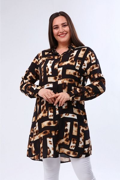 Nehir tekstil Cămașă cu model de mărime mare pentru femei
