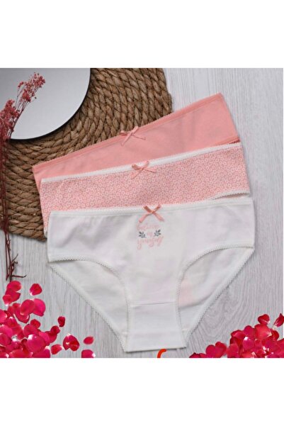 Koza Kız Çocuk Desenli 3'lü Külot