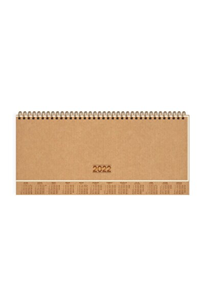 KESKİN COLOR Εβδομαδιαία Ατζέντα Γραφείου με Σπιράλ Εξώφυλλο Kraft 12x33,5cm ...