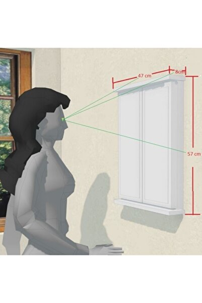 MONTEMO Ahşap Takı Dolabı-mücevher Dolabı-aksesuar Dolabı-aynalı Dolap-doğal Ahşap-düzenleyici Dolap