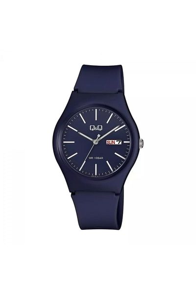 Q&Q Unisex Dark Blue Calendar 100m Waterproof Wristwatch