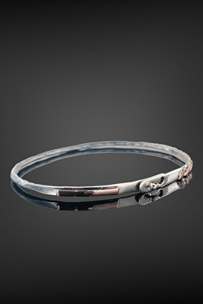 MaGümüş El Üretim Kelepçe Bilezik 925 Gümüş Erkek Bileklik