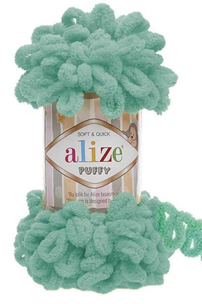 Alize 5 bucăți de fire de tricotat manual Puffy Mint Cod culoare: 490 (5 bucăți)