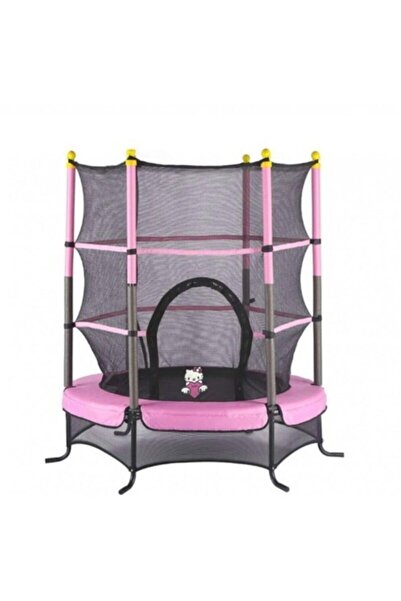 Leyaton 140 cm 55 Inc Pembe Koruma Fileli Trambolin