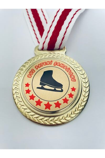 Lider Baskı 1 Adet Buz Pateni Şampiyonu Madalyası - Dijital Baskılı 1. Kalite...