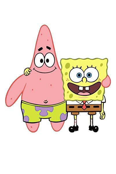 Sepet Yıldızı 60x60 Cm SpongeBob and Patrick Wall Sticker