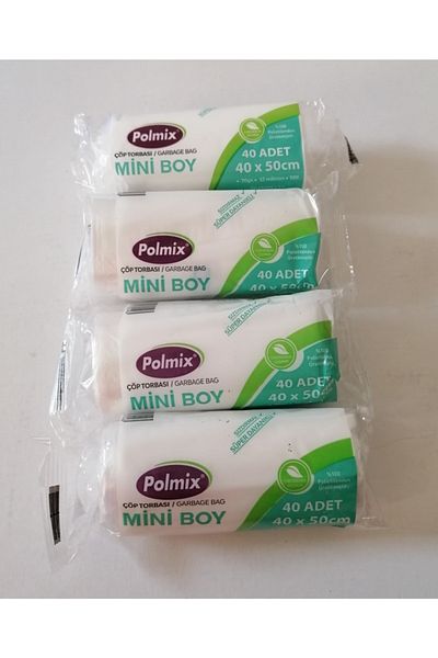 Polmix Garbage Bag Mini Size 40x50 cm 40 Pieces 70 gr 12 Micron * 4 Pieces