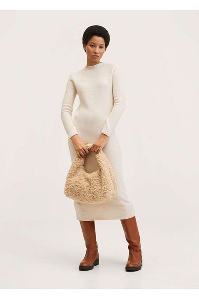 MANGO Woman Perkins Collar Woven Dress