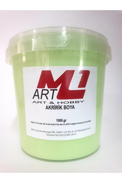 m1 art Akrilik Boya 1.kg --10 Renk Seçeneği, Ahşap, Tuval, Seramik , Duvar ,taş