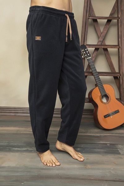 KLY - Plus Size, με τσέπες, ίσια πόδια, φόρμα παντελονιού, ελαστική μέση και κορδόνι, ανδρικό φλις παντελόνι