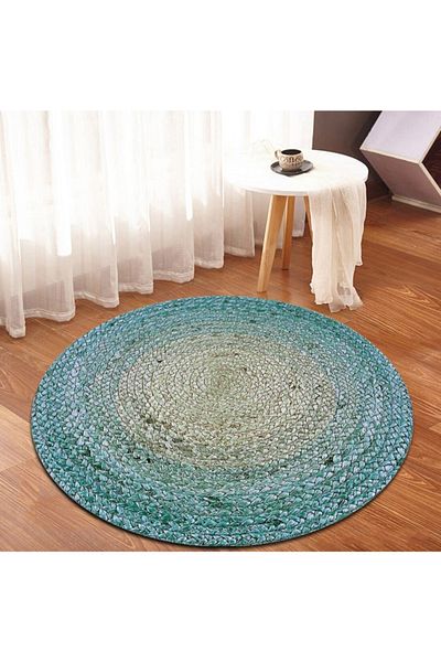 Bonny Home Turquoise Jute Wicker Round Door Face Plate Ks-1047