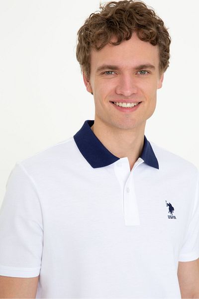 U.S. Polo Assn. Ανδρικό λευκό μπλουζάκι