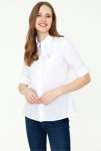 U.S. Polo Assn. Cămașă albă de damă