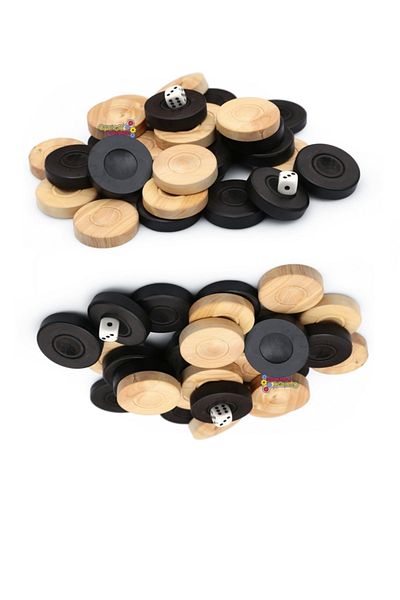Miajima Wooden Boxwood Backgammon Stamp Large Size