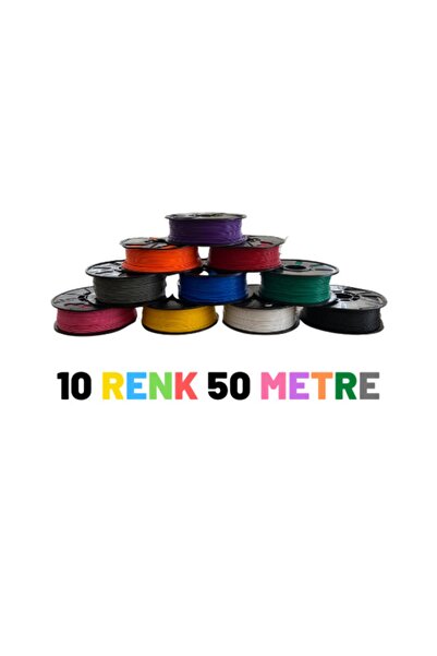 Kids Maker 10 Renk 50 Metre 3d Kalem Filamenti ( 10x5 Metre ) Pla Filament
