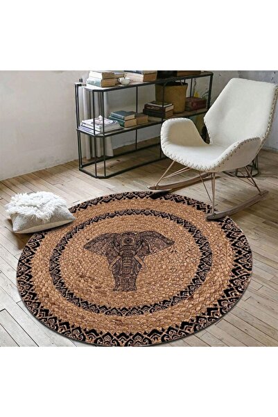 Bonny Home Jüt Yuvarlak Hasır Halı Salon Oda  Koridor Mutfak Halısı